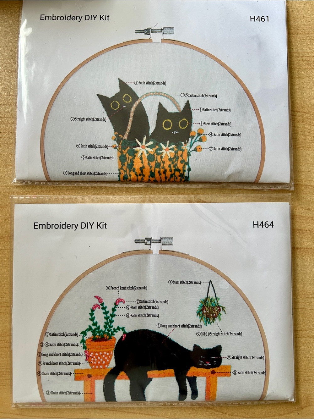 BRAND NEW Embroidery DIY Kit - Black Cat Wall Decor
